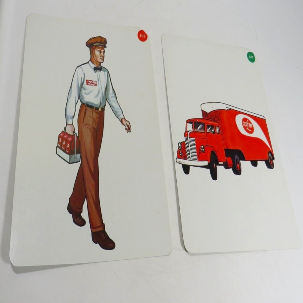 Peabody Milkman & Milk Truck 1960s (2) cards Vintage Artwork (Dairy)